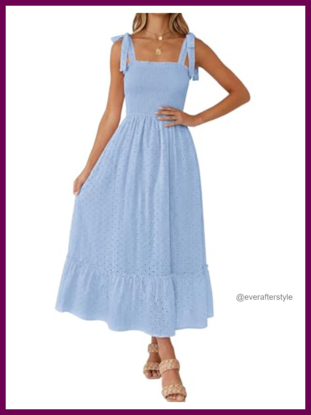 Women Boho Maxi Dress Spaghetti Strap Square Neck Flowy Ruffle Beach Summer